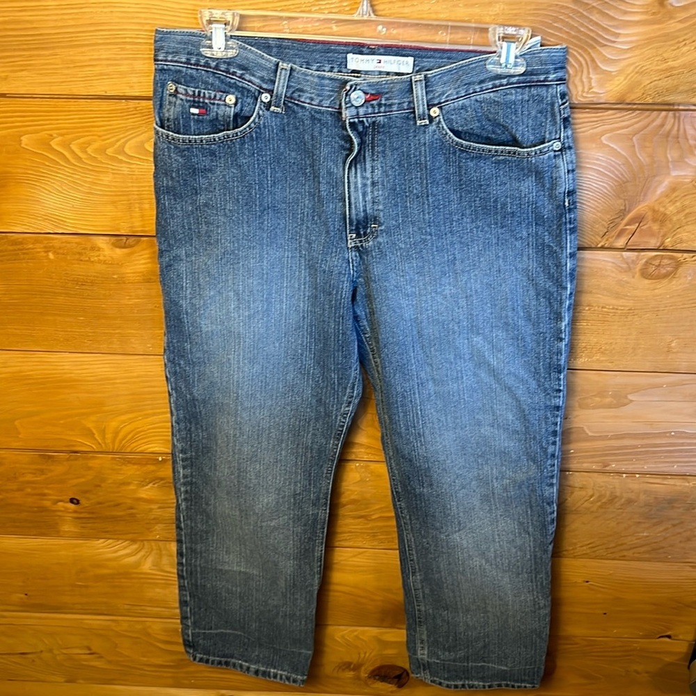 Vintage Tommy Hilfiger Women's Boyfriend Jeans 14 Straight Leg Casual Faded Dark